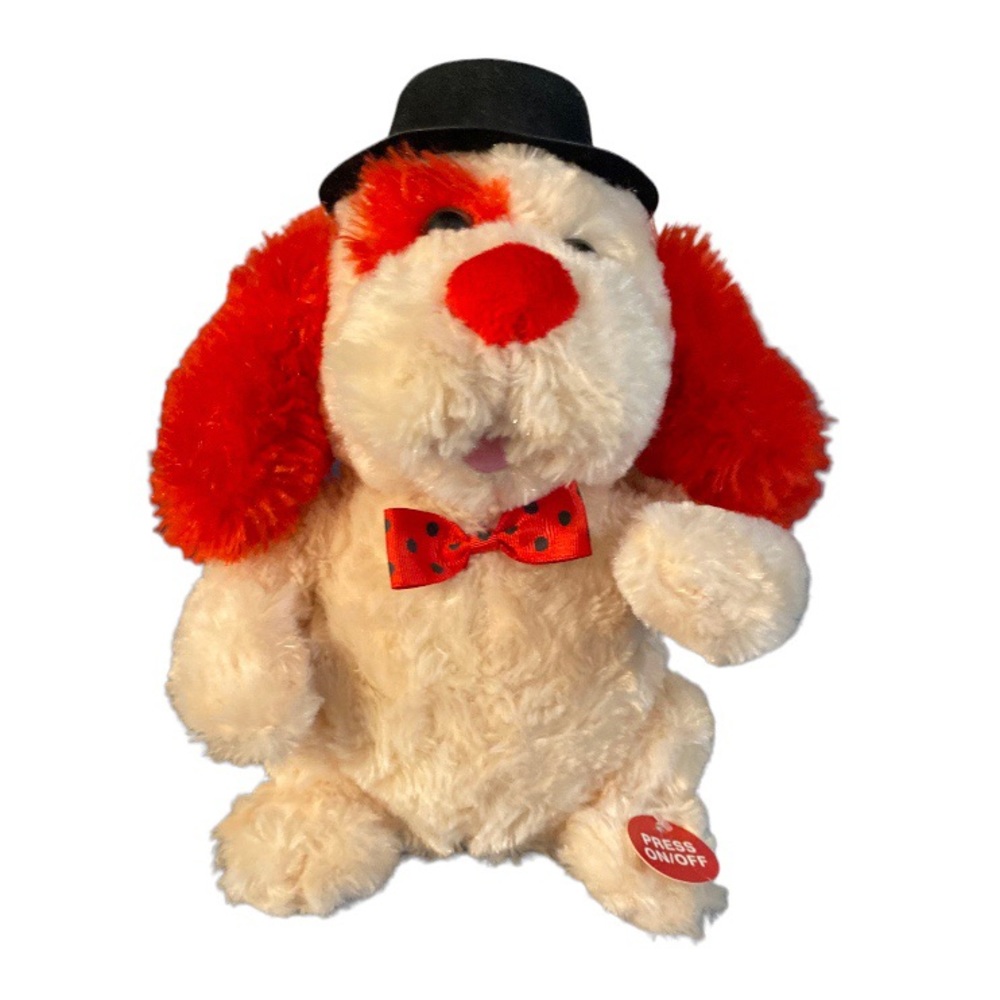 Sound N Light Valentines Plush Puppy Dog Sings Do You Love Me Dances Animated 8”